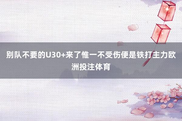 别队不要的U30+来了惟一不受伤便是铁打主力欧洲投注体育