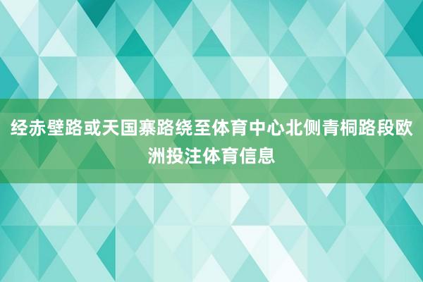 经赤壁路或天国寨路绕至体育中心北侧青桐路段欧洲投注体育信息